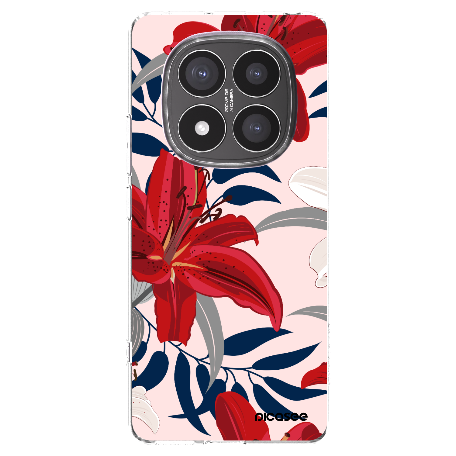 Picasee silikonska prozirna maskica za Xiaomi Redmi Note 14 Pro+ 5G - Red Lily