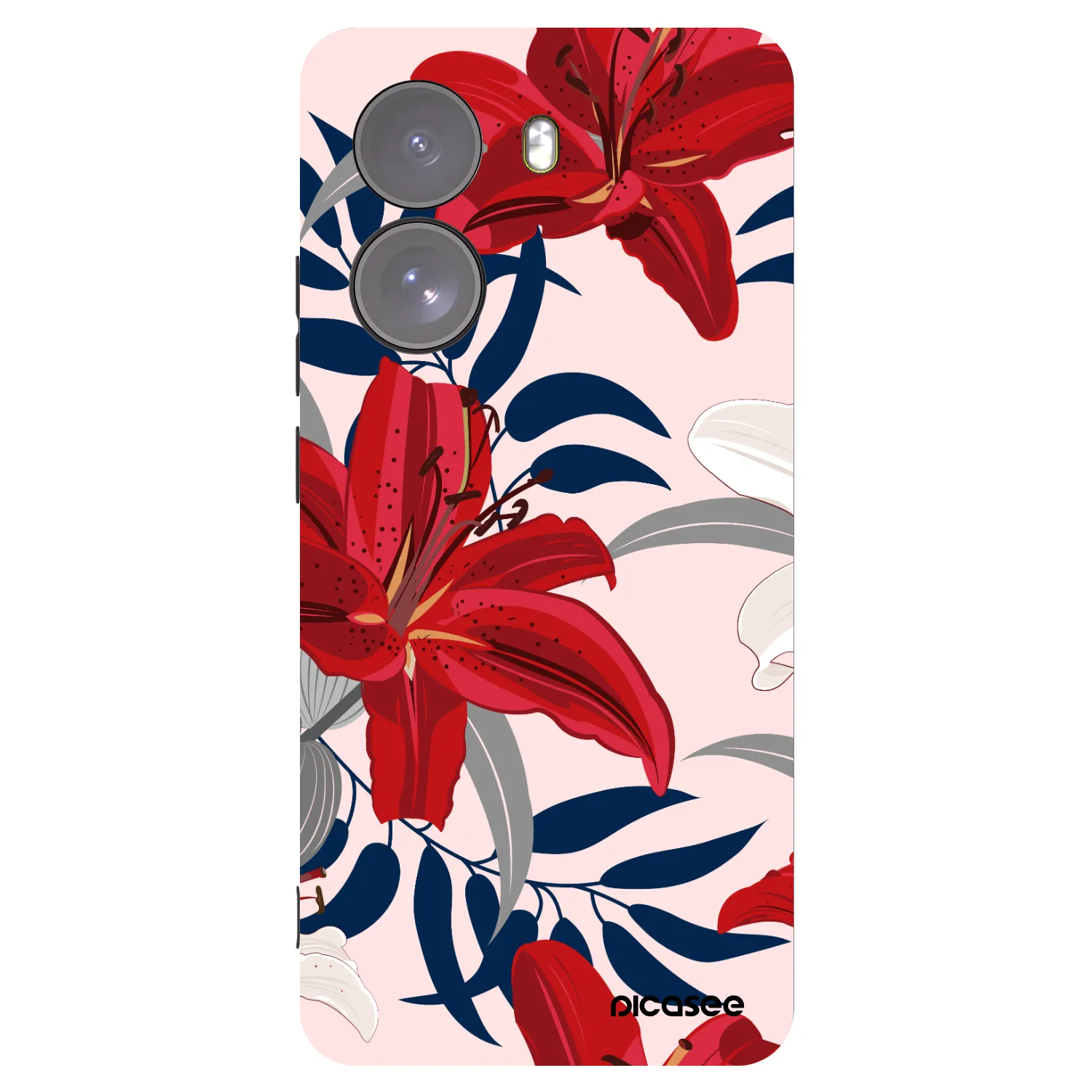Picasee crna silikonska maskica za Xiaomi Poco X7 - Red Lily