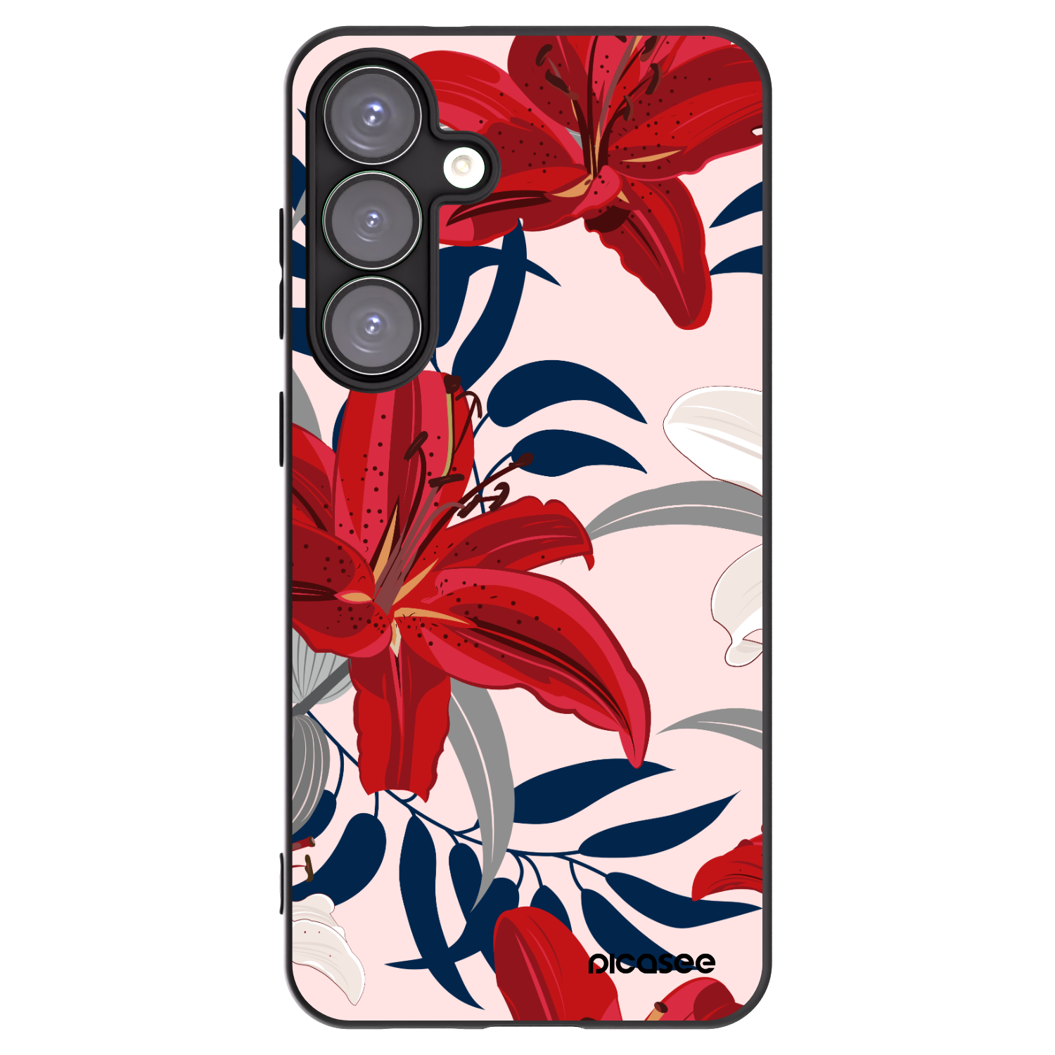 Picasee crna silikonska maskica za Samsung Galaxy S25+ 5G - Red Lily