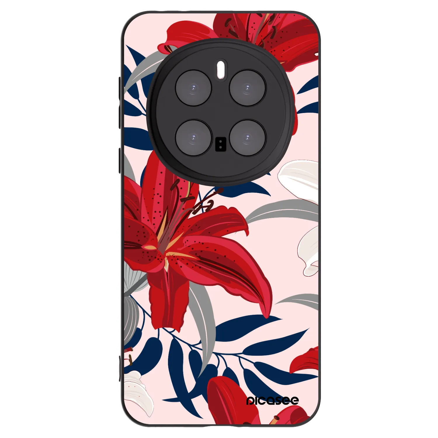 Picasee crna silikonska maskica za Honor Magic7 Pro 5G - Red Lily