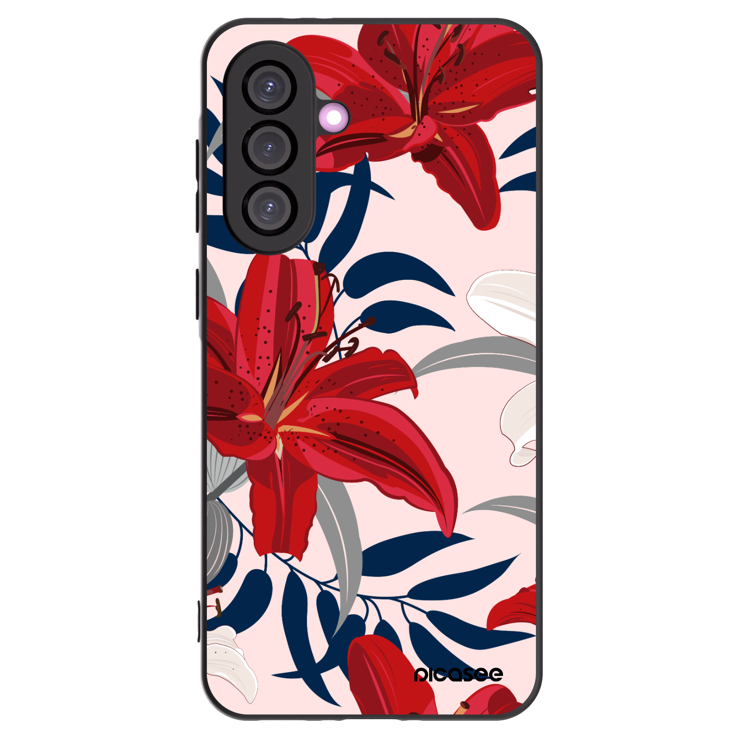 Picasee crna silikonska maskica za Samsung Galaxy A36 5G - Red Lily