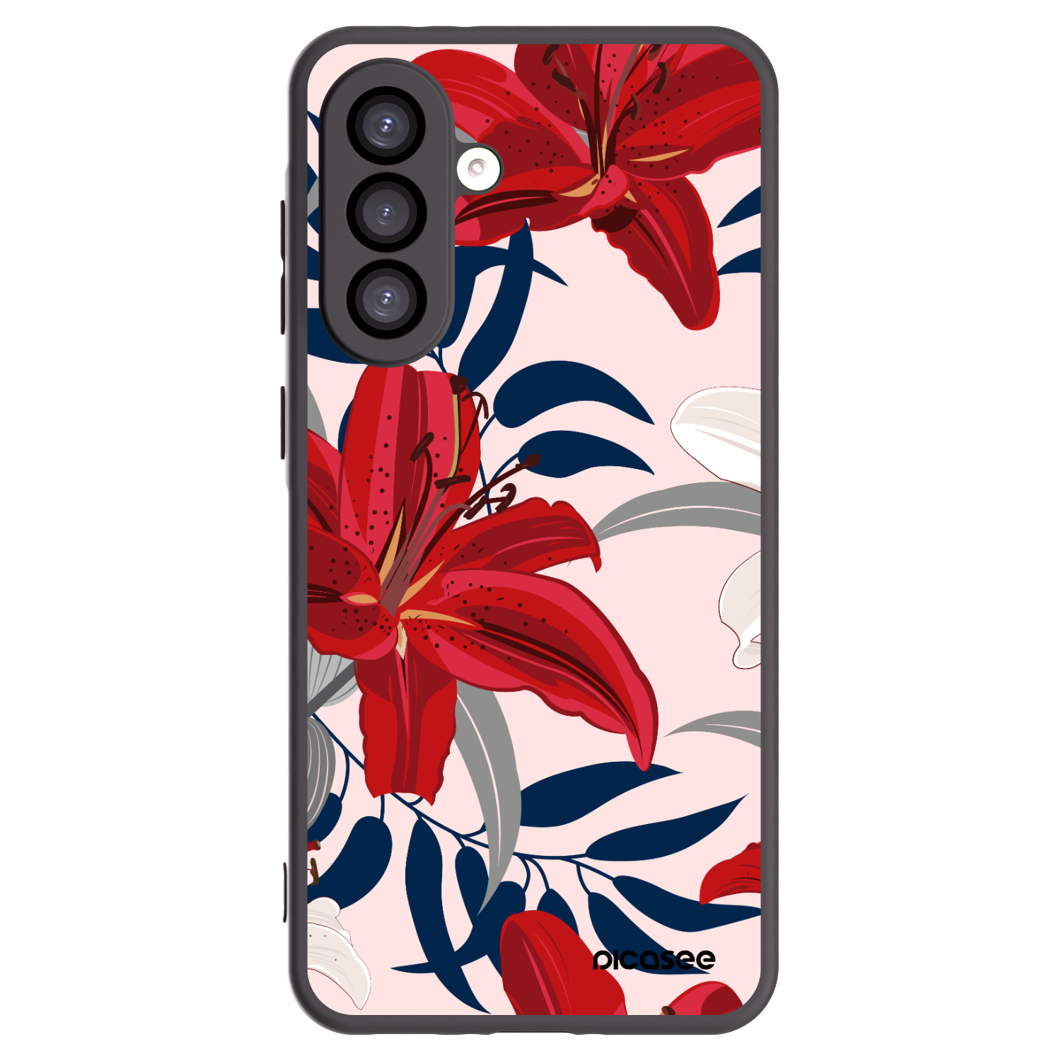 Picasee crna silikonska maskica za Samsung Galaxy A26 5G A266B - Red Lily