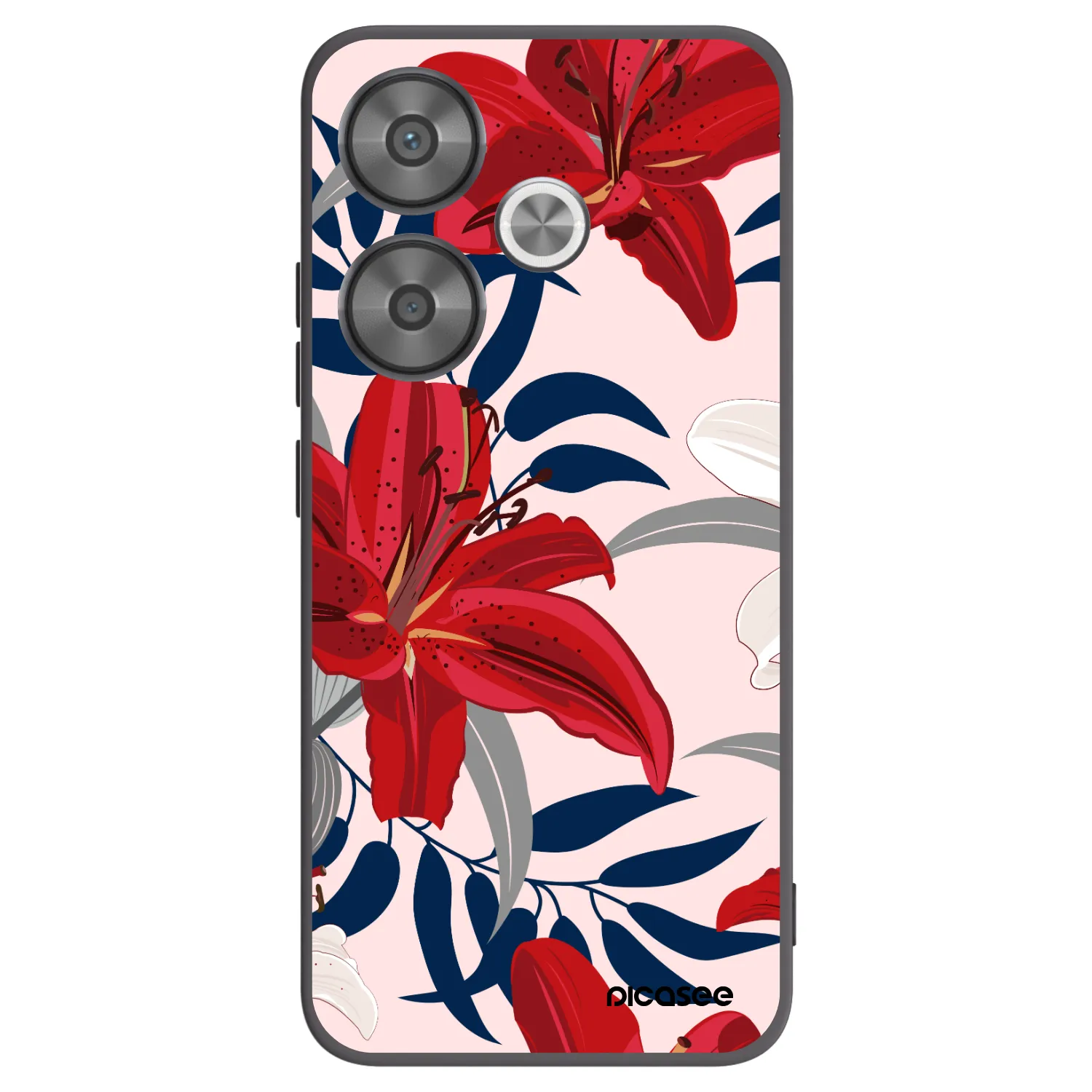 Picasee crna silikonska maskica za Xiaomi Poco F6 - Red Lily