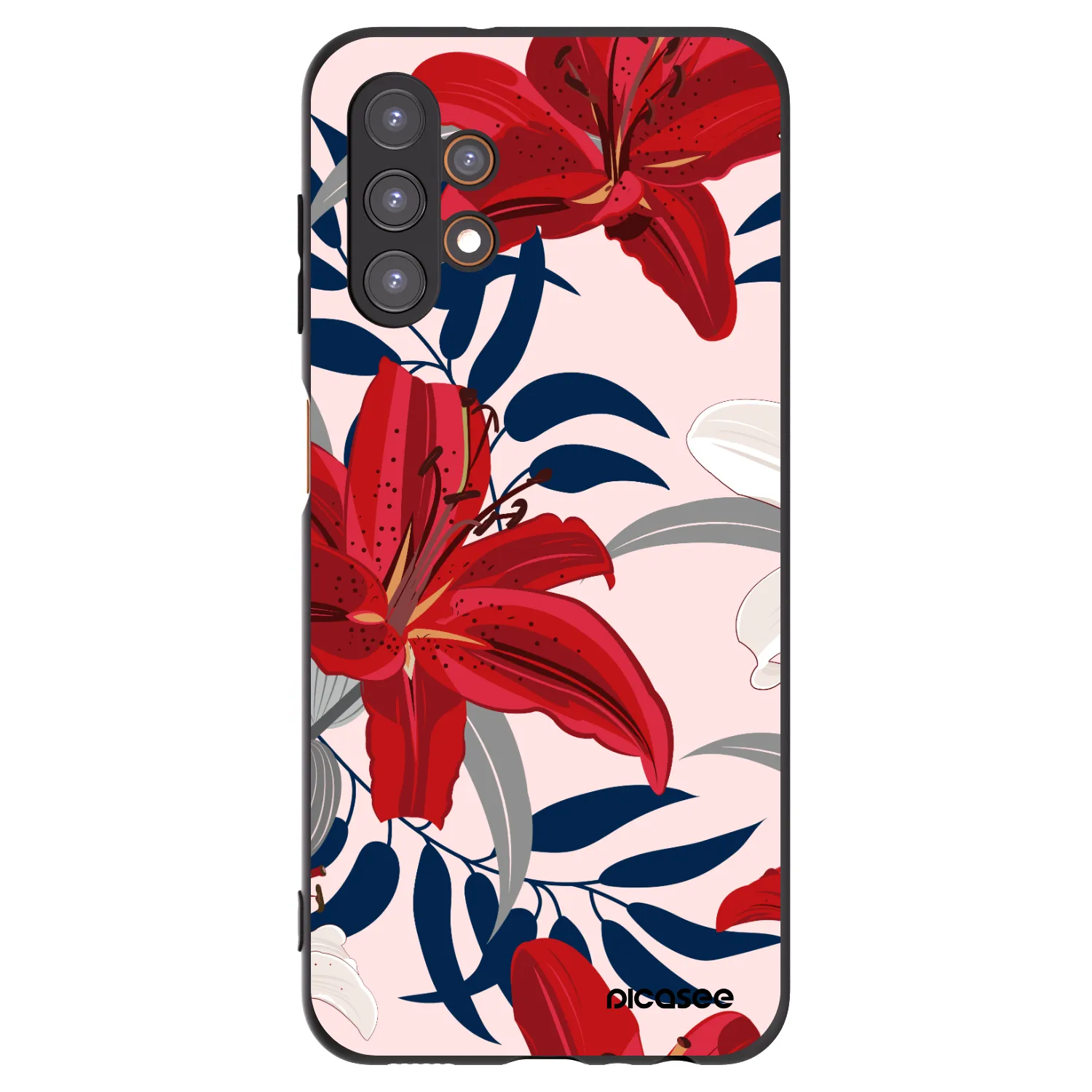 Picasee crna silikonska maskica za Samsung Galaxy A13 5G - Red Lily