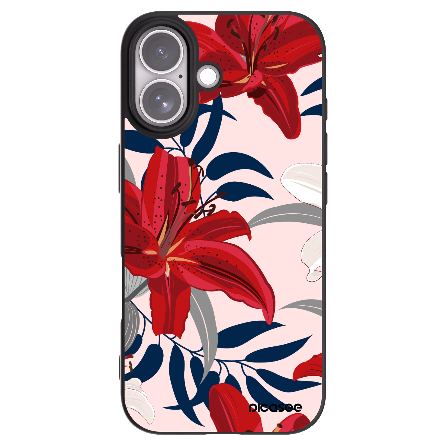 Picasee crna silikonska maskica za Apple iPhone 17 - Red Lily