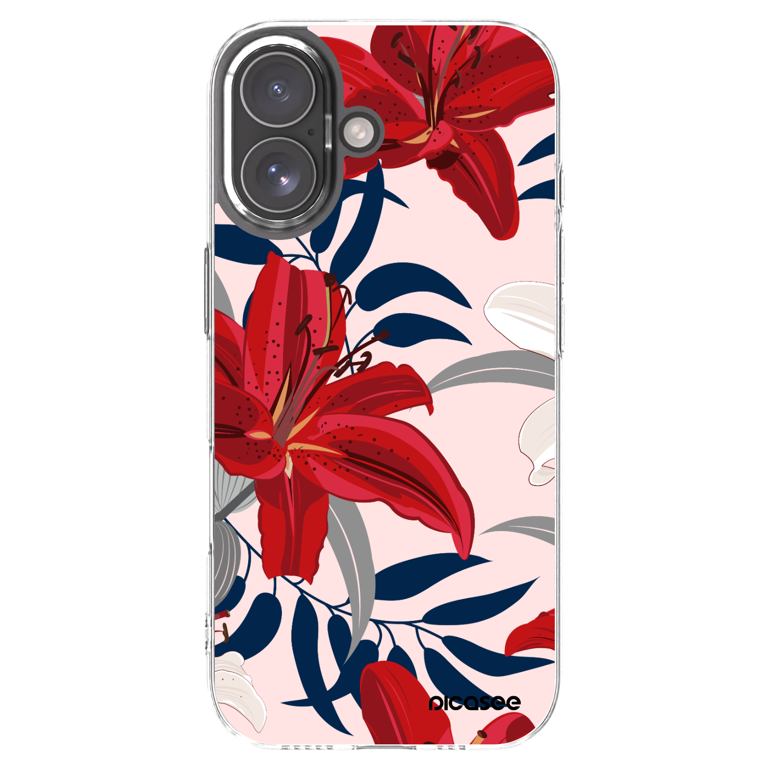 Picasee silikonska prozirna maskica za Apple iPhone 17 - Red Lily