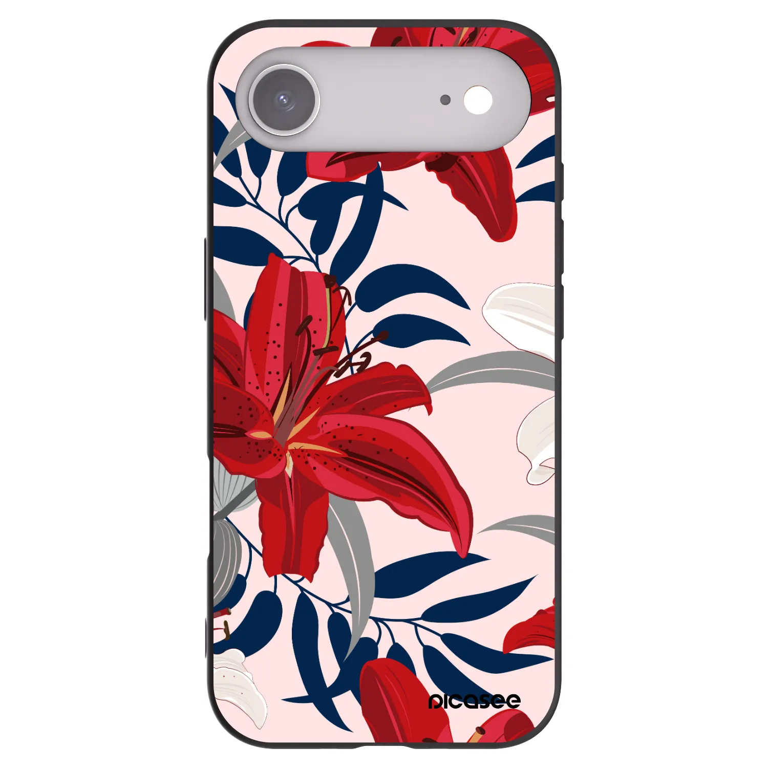 Picasee crna silikonska maskica za Apple iPhone Air - Red Lily