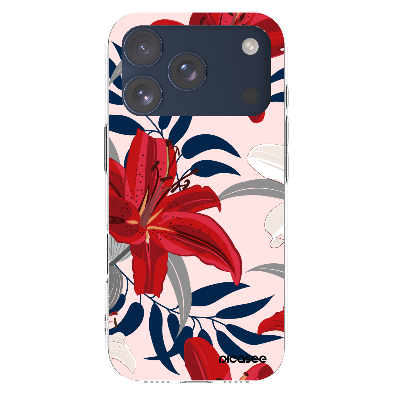 Picasee silikonska prozirna maskica za Apple iPhone 17 Pro - Red Lily