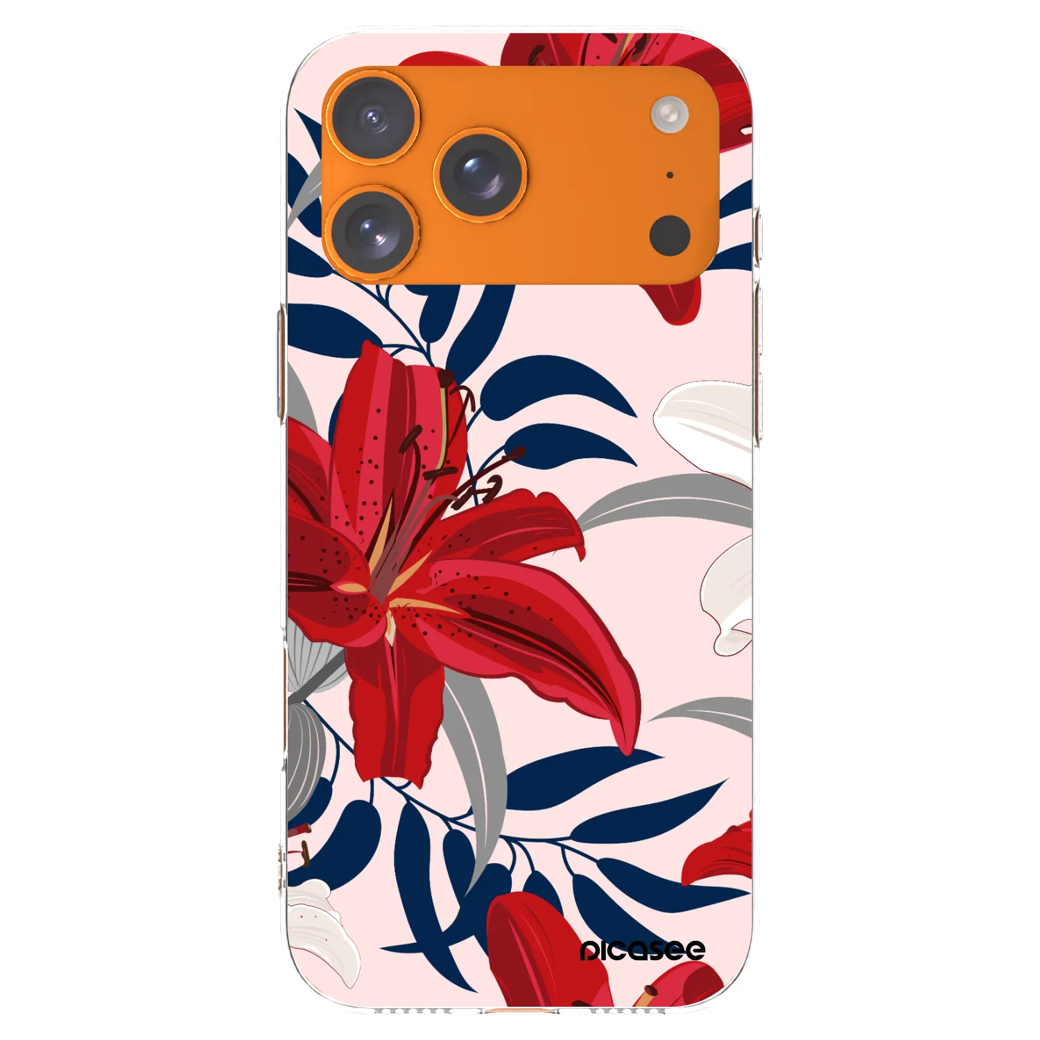 Picasee silikonska prozirna maskica za Apple iPhone 17 Pro Max - Red Lily