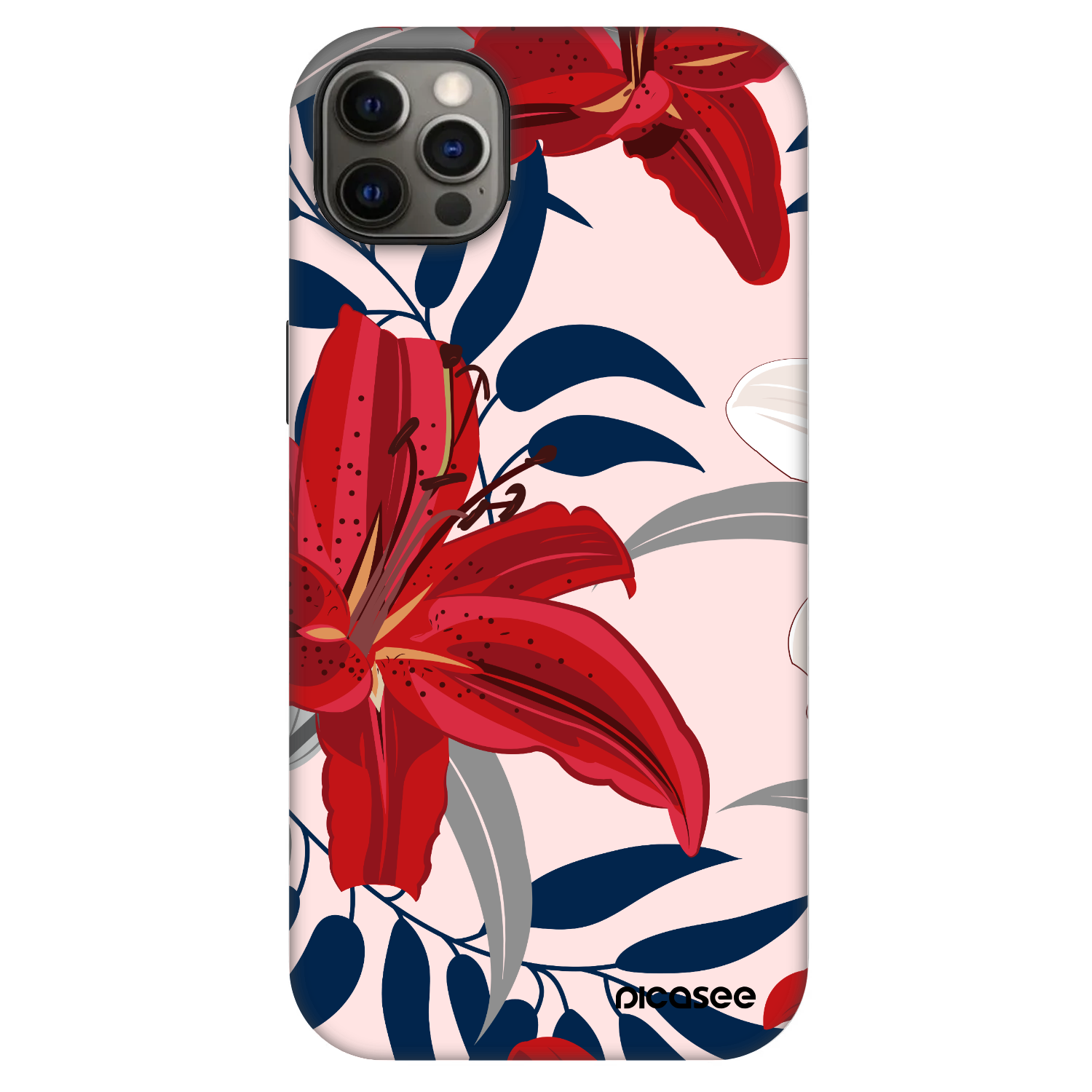 Picasee Fashion Case MagSafe za Apple iPhone 12 Pro Max - Red Lily
