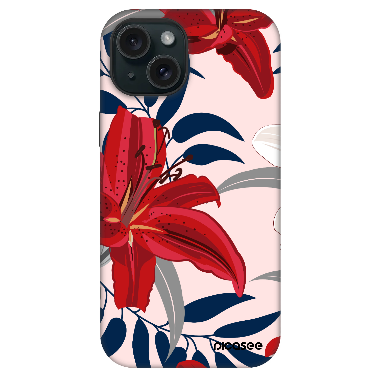 Picasee Fashion Case MagSafe za Apple iPhone 15 - Red Lily