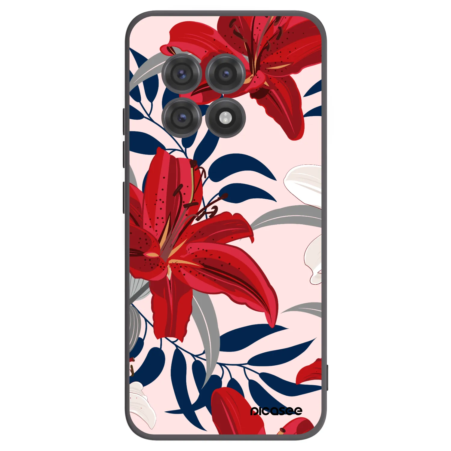 Picasee crna silikonska maskica za OnePlus 13R 5G - Red Lily