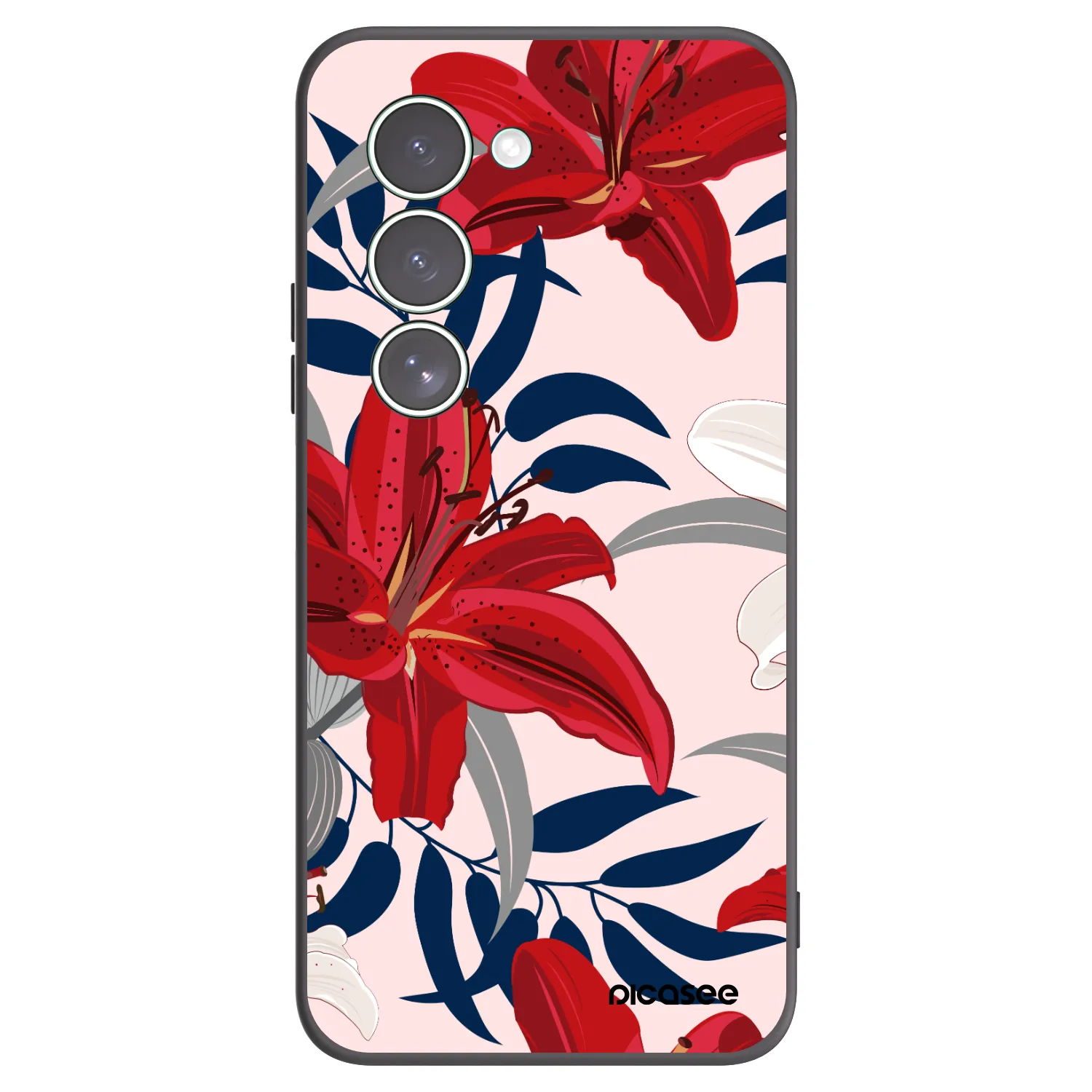 Picasee crna silikonska maskica za Xiaomi Redmi 15 5G - Red Lily