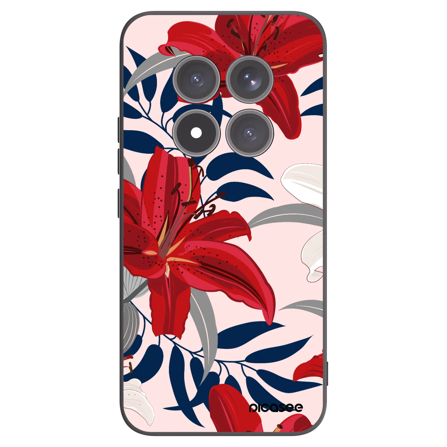 Picasee crna silikonska maskica za Xiaomi Redmi Note 15 Pro+ - Red Lily