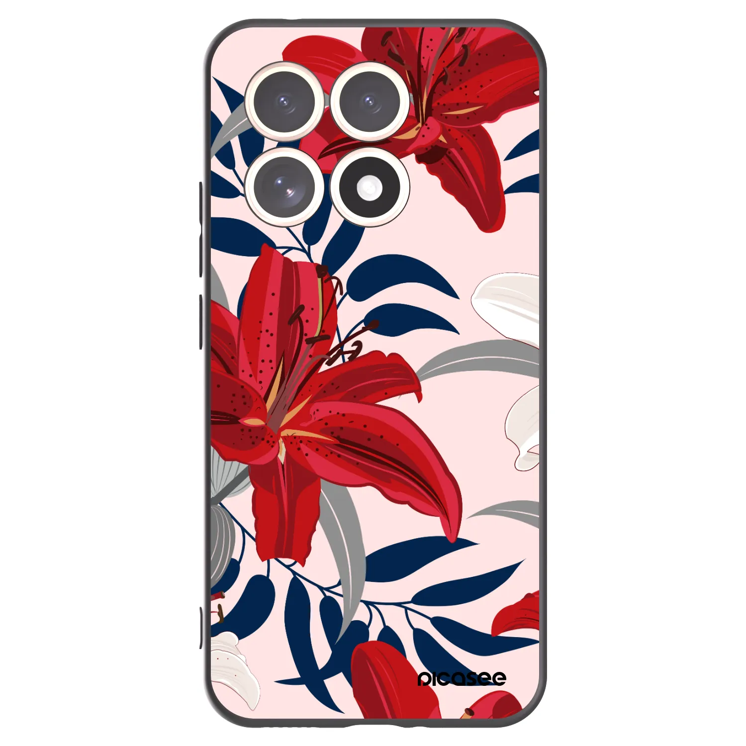 Picasee crna silikonska maskica za Xiaomi 15T - Red Lily