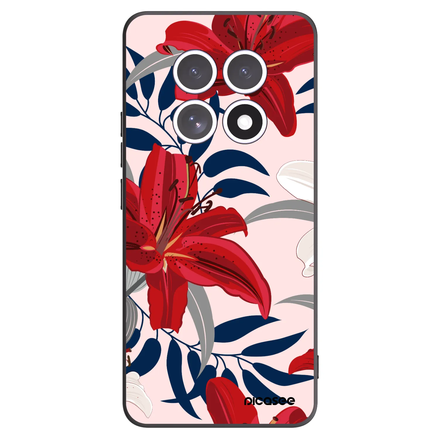Picasee crna silikonska maskica za Xiaomi Redmi Note 15 - Red Lily