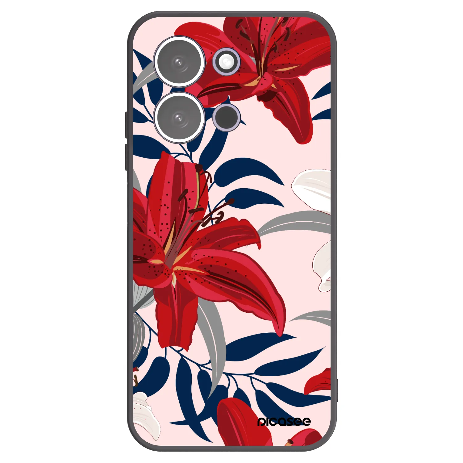 Picasee crna silikonska maskica za Xiaomi Redmi 15C 5G - Red Lily
