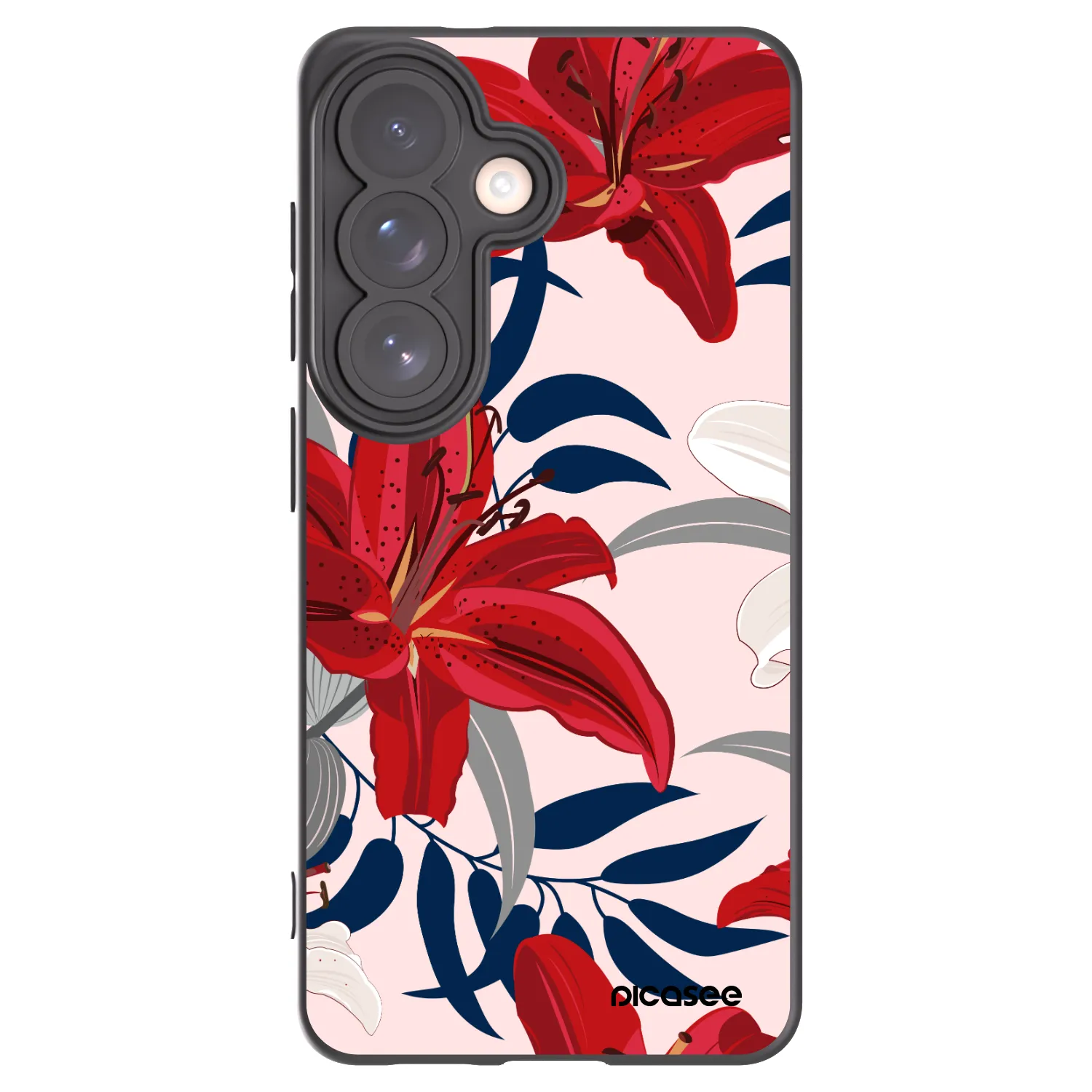 Picasee crna silikonska maskica za Samsung Galaxy S26 - Red Lily