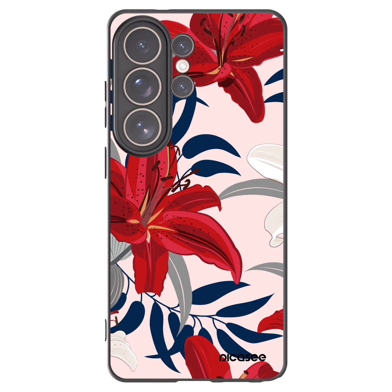 Picasee crna silikonska maskica za Samsung Galaxy S26 Ultra - Red Lily