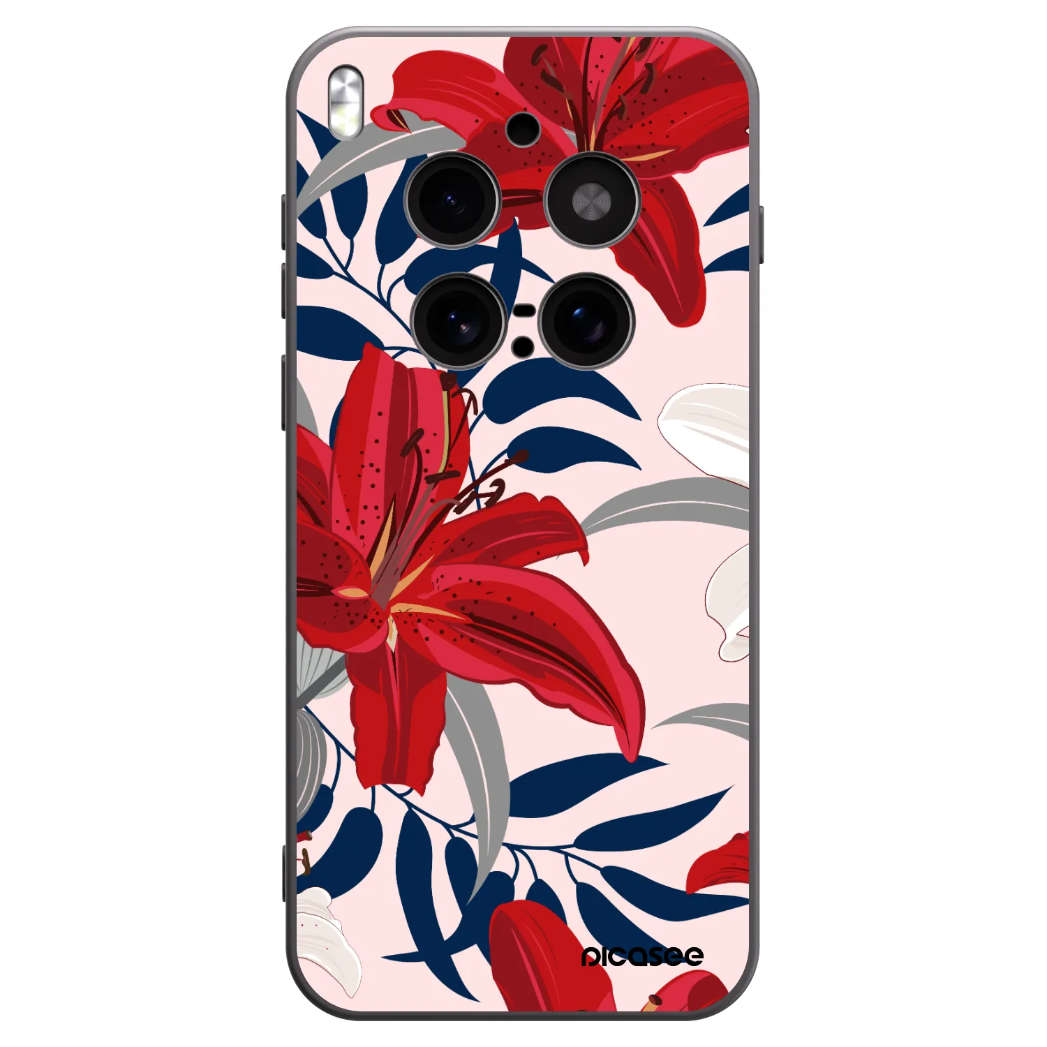 Picasee crna silikonska maskica za Vivo X300 Pro - Red Lily