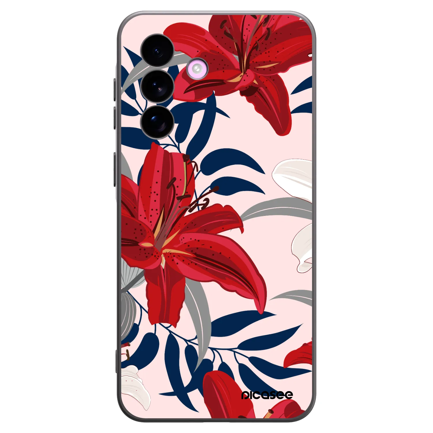Picasee crna silikonska maskica za Samsung Galaxy A57 5G - Red Lily