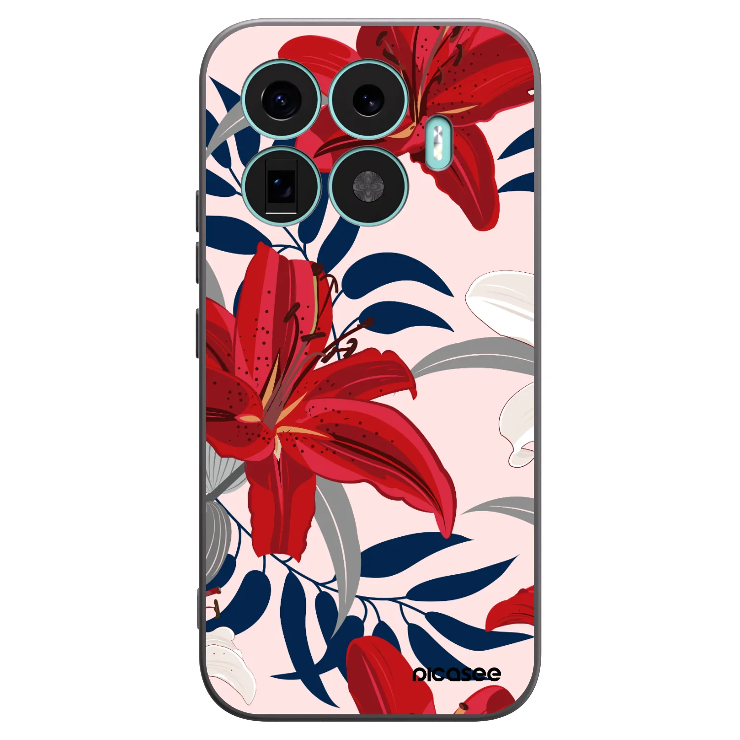 Picasee crna silikonska maskica za Xiaomi 17T - Red Lily