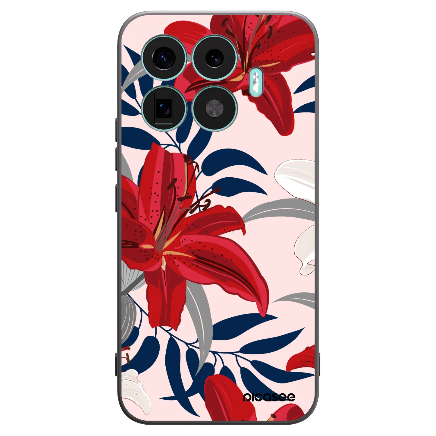 Picasee crna silikonska maskica za Xiaomi 17T Pro - Red Lily
