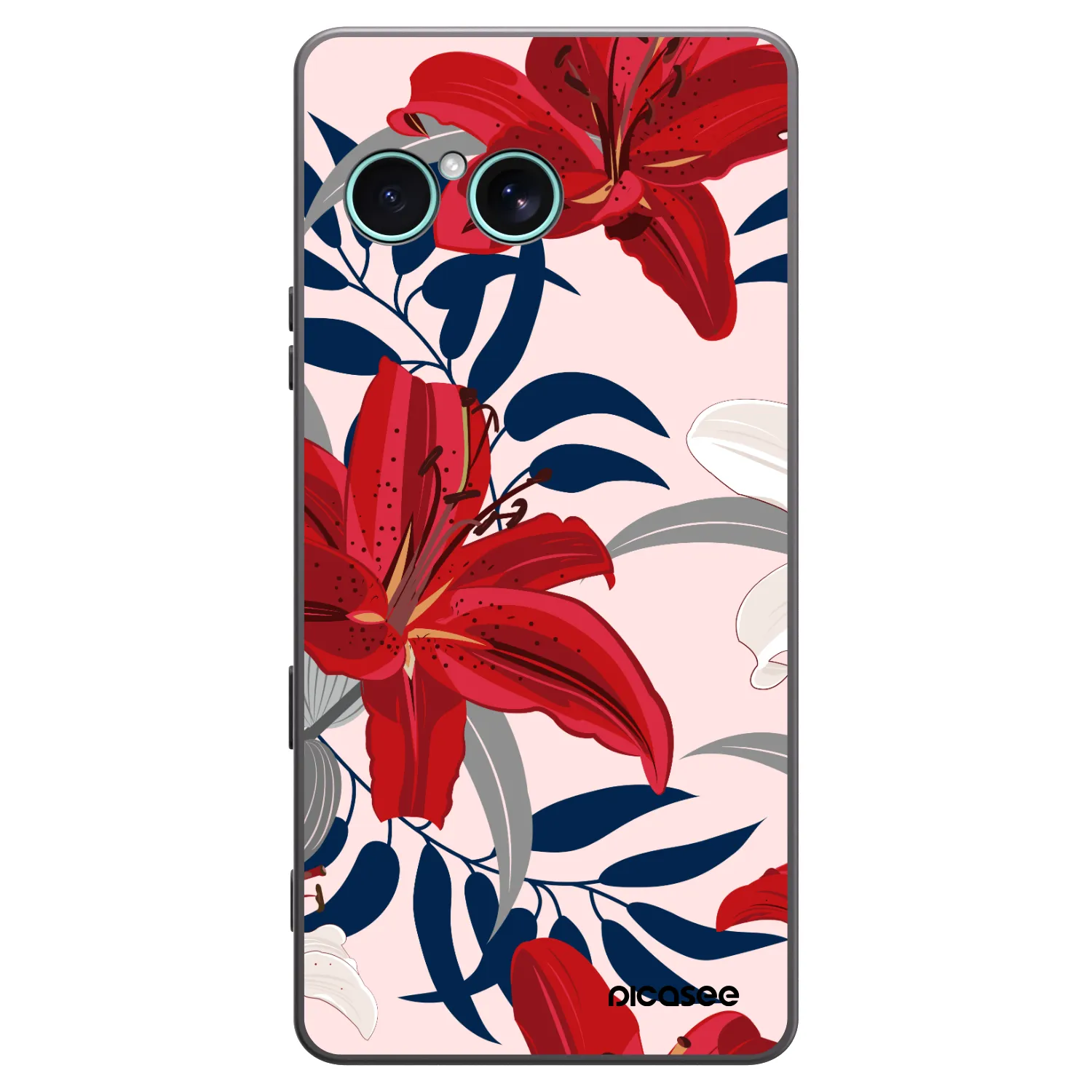 Picasee crna silikonska maskica za Sony Xperia 10 VII - Red Lily