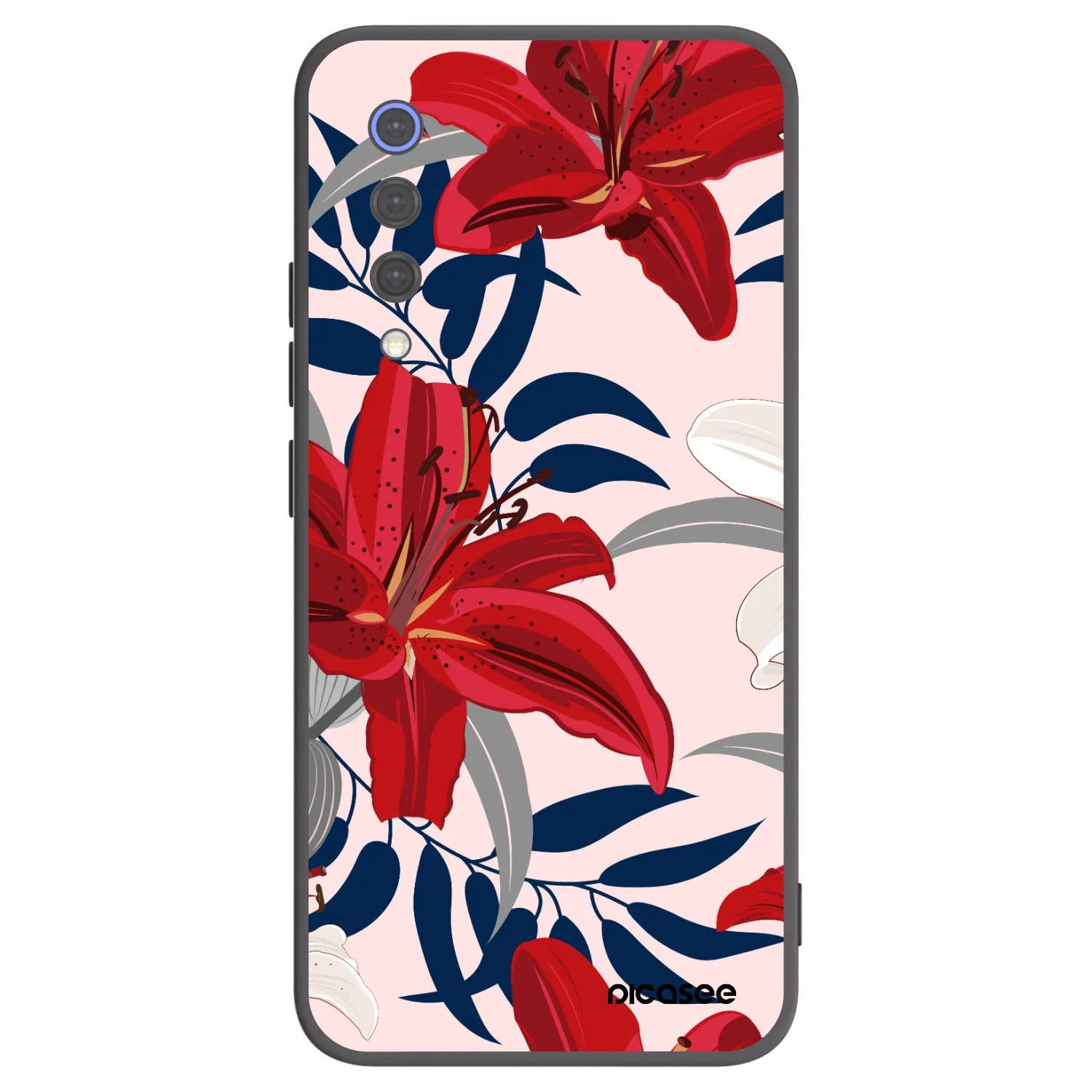 Picasee crna silikonska maskica za Xiaomi Mi 9 SE - Red Lily