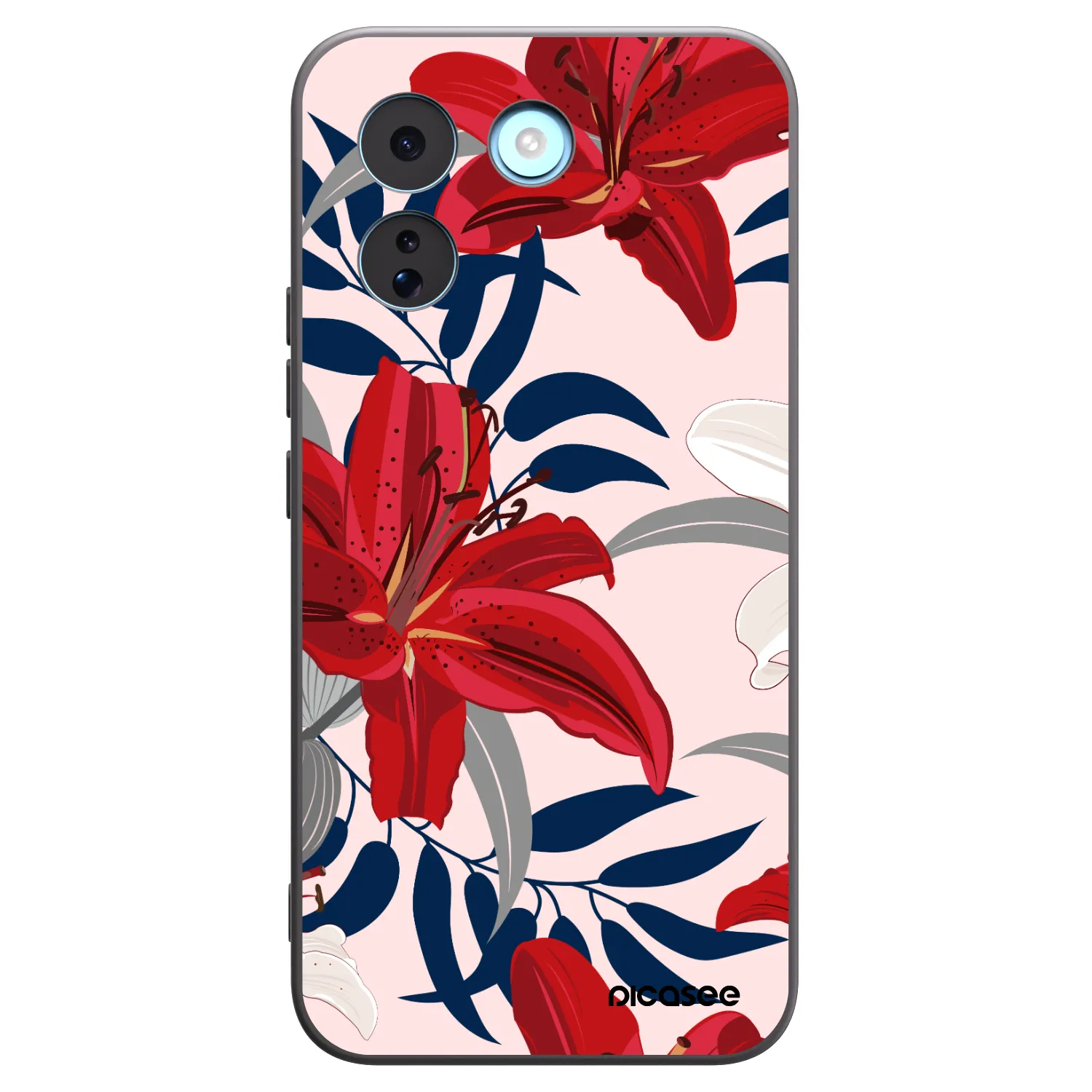 Picasee crna silikonska maskica za Xiaomi Redmi Note 17 Pro MAX 5G - Red Lily