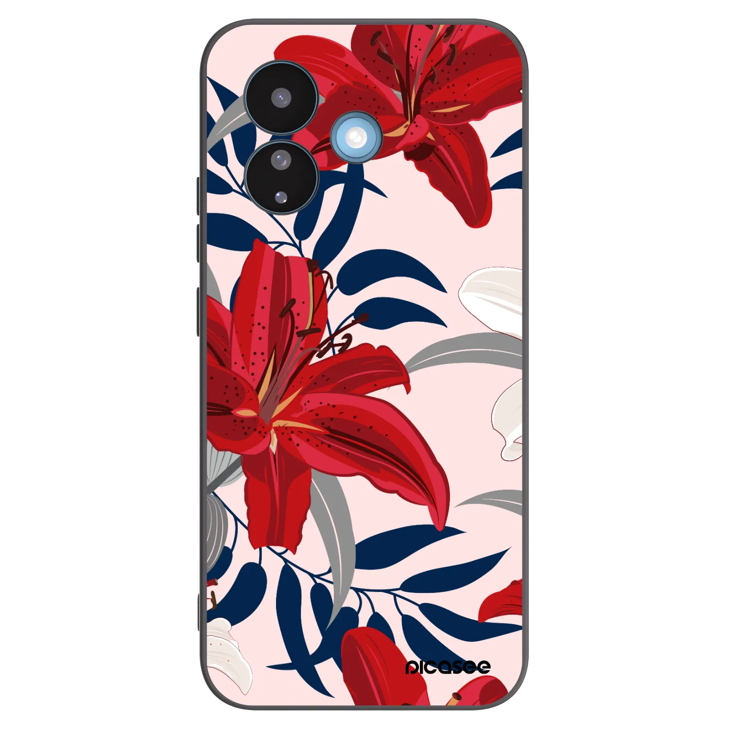 Picasee crna silikonska maskica za Xiaomi Redmi Note 17 Pro 5G - Red Lily