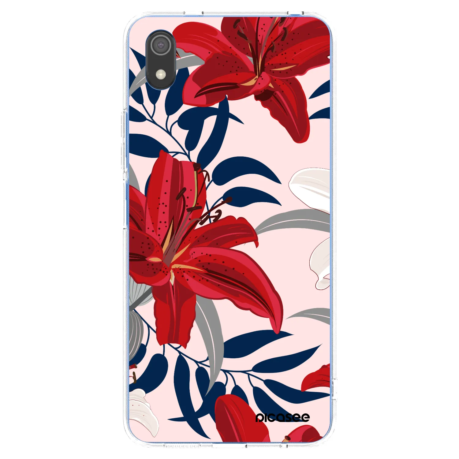 Picasee silikonska prozirna maskica za Xiaomi Redmi 7A - Red Lily