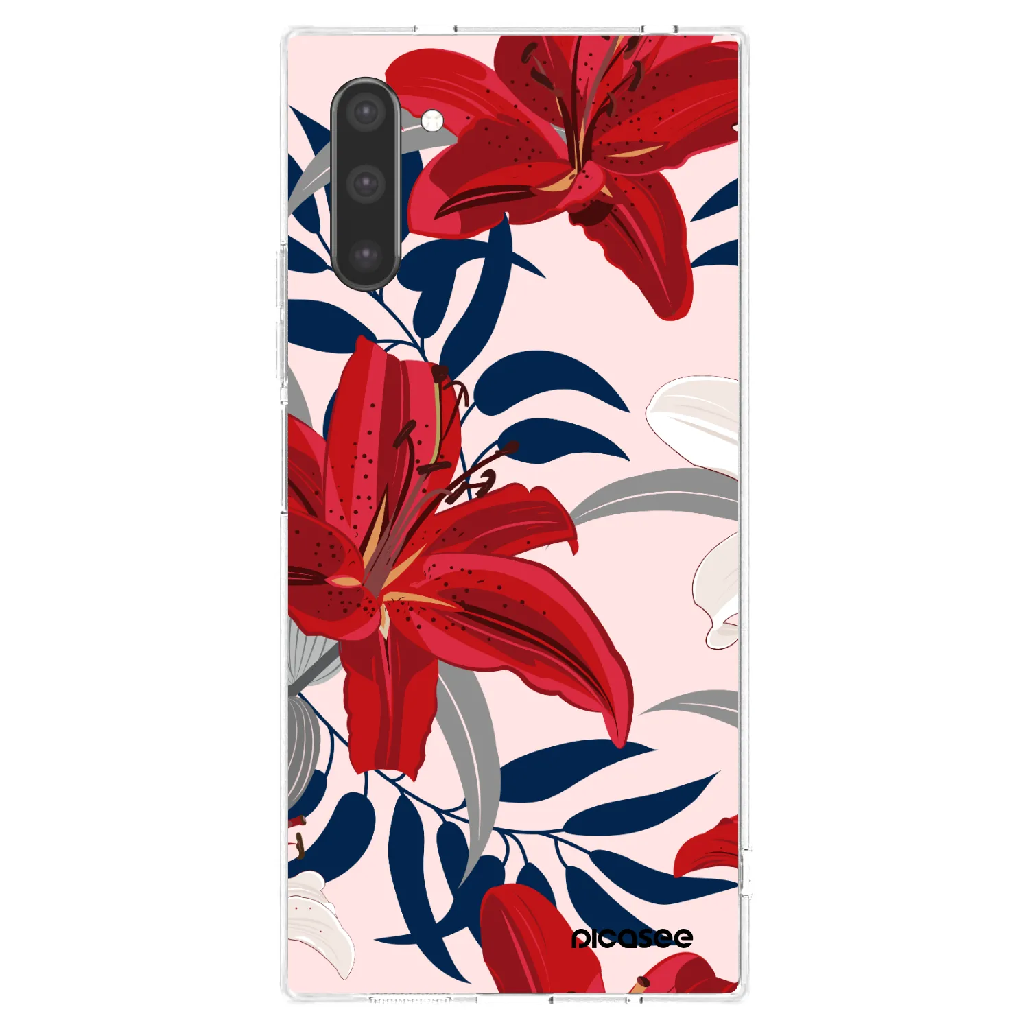 Picasee silikonska prozirna maskica za Samsung Galaxy Note 10 N970F - Red Lily