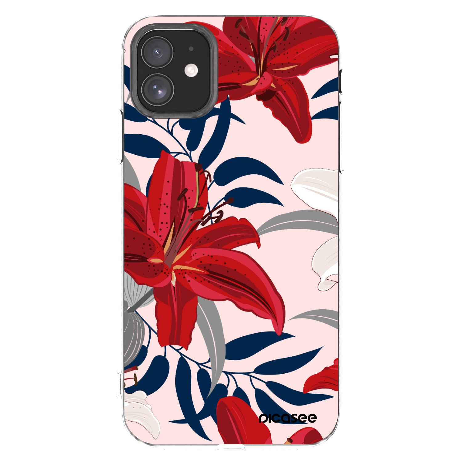 Picasee silikonska prozirna maskica za Apple iPhone 11 - Red Lily