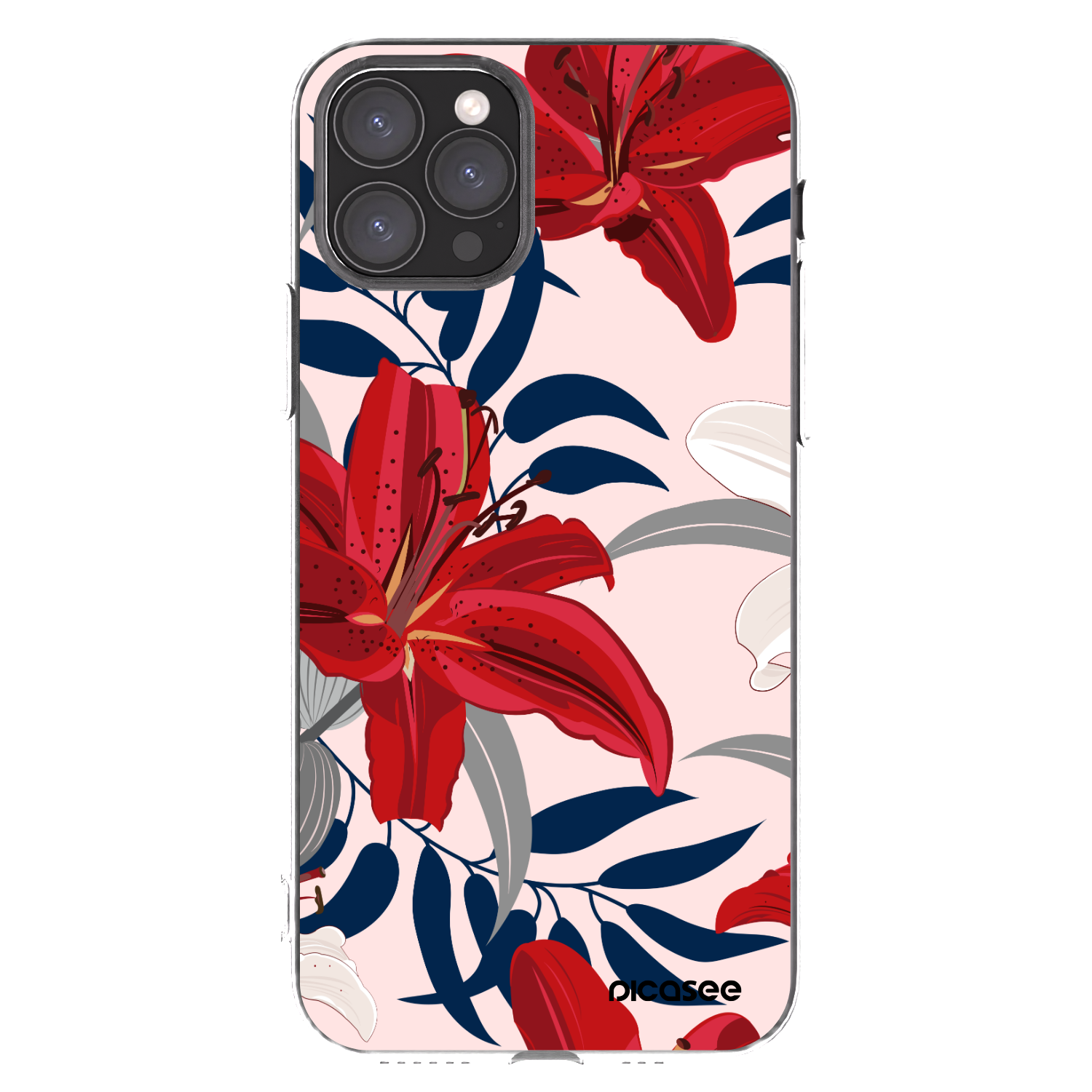 Picasee silikonska prozirna maskica za Apple iPhone 11 Pro - Red Lily