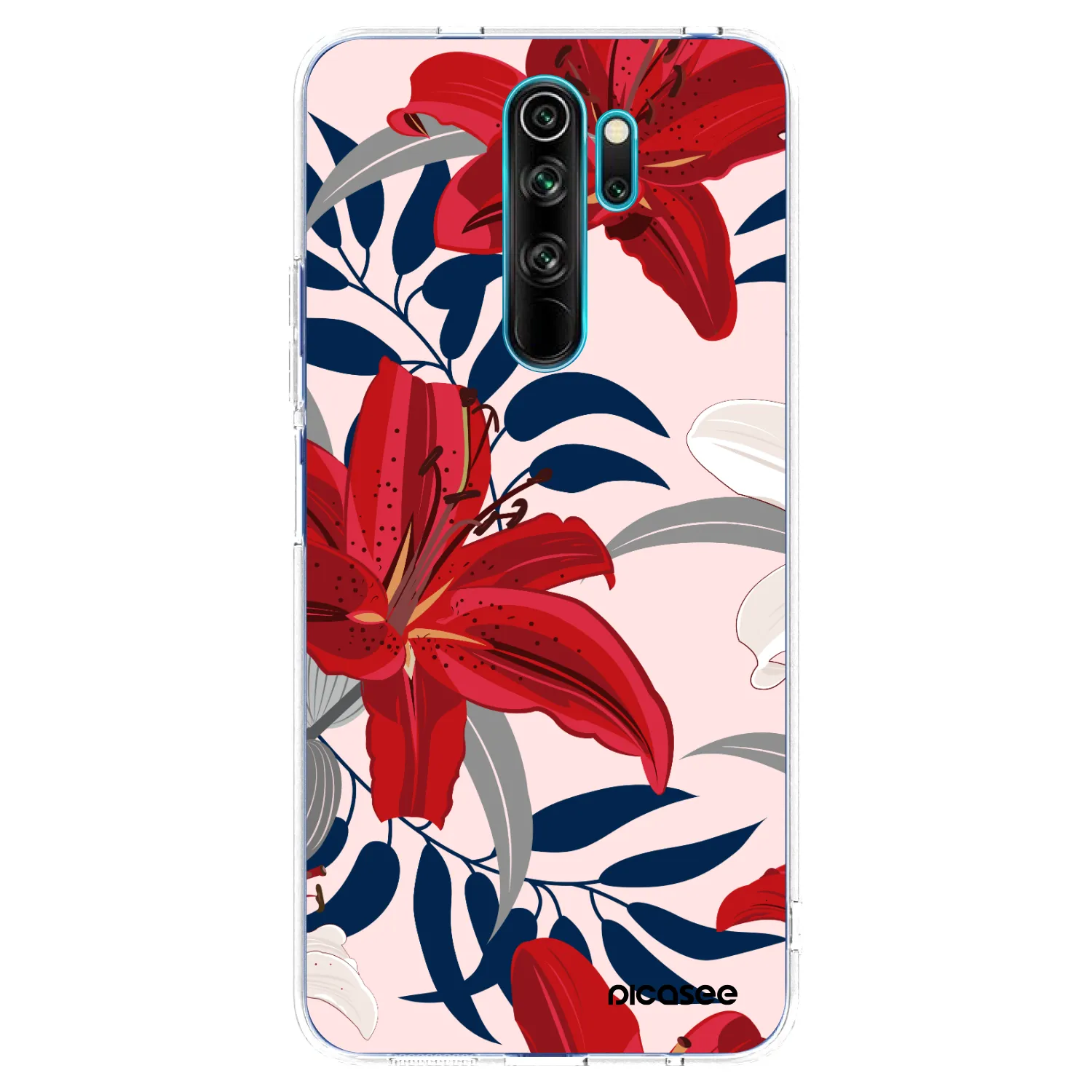 Picasee silikonska prozirna maskica za Xiaomi Redmi Note 8 Pro - Red Lily