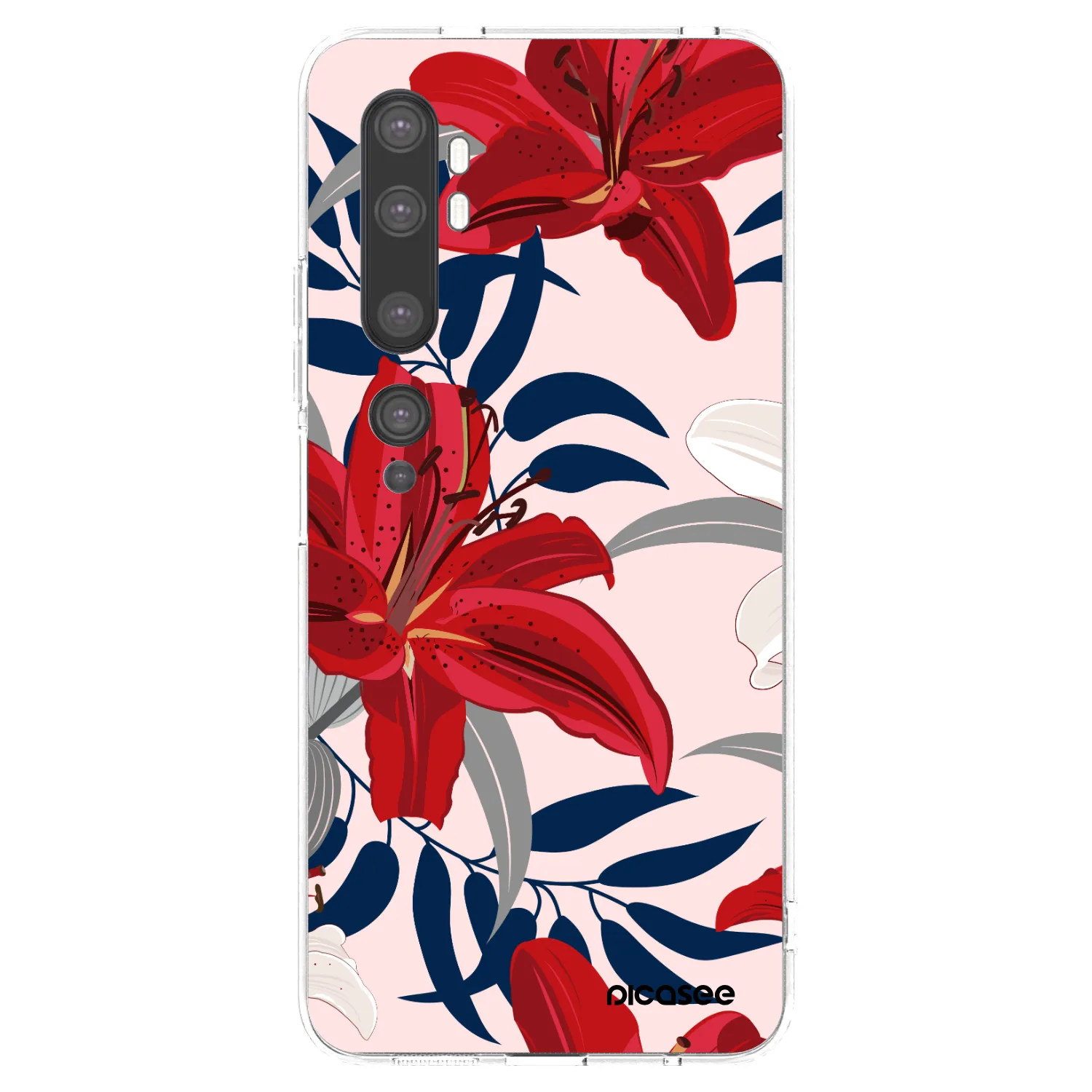 Picasee silikonska prozirna maskica za Xiaomi Mi Note 10 (Pro) - Red Lily