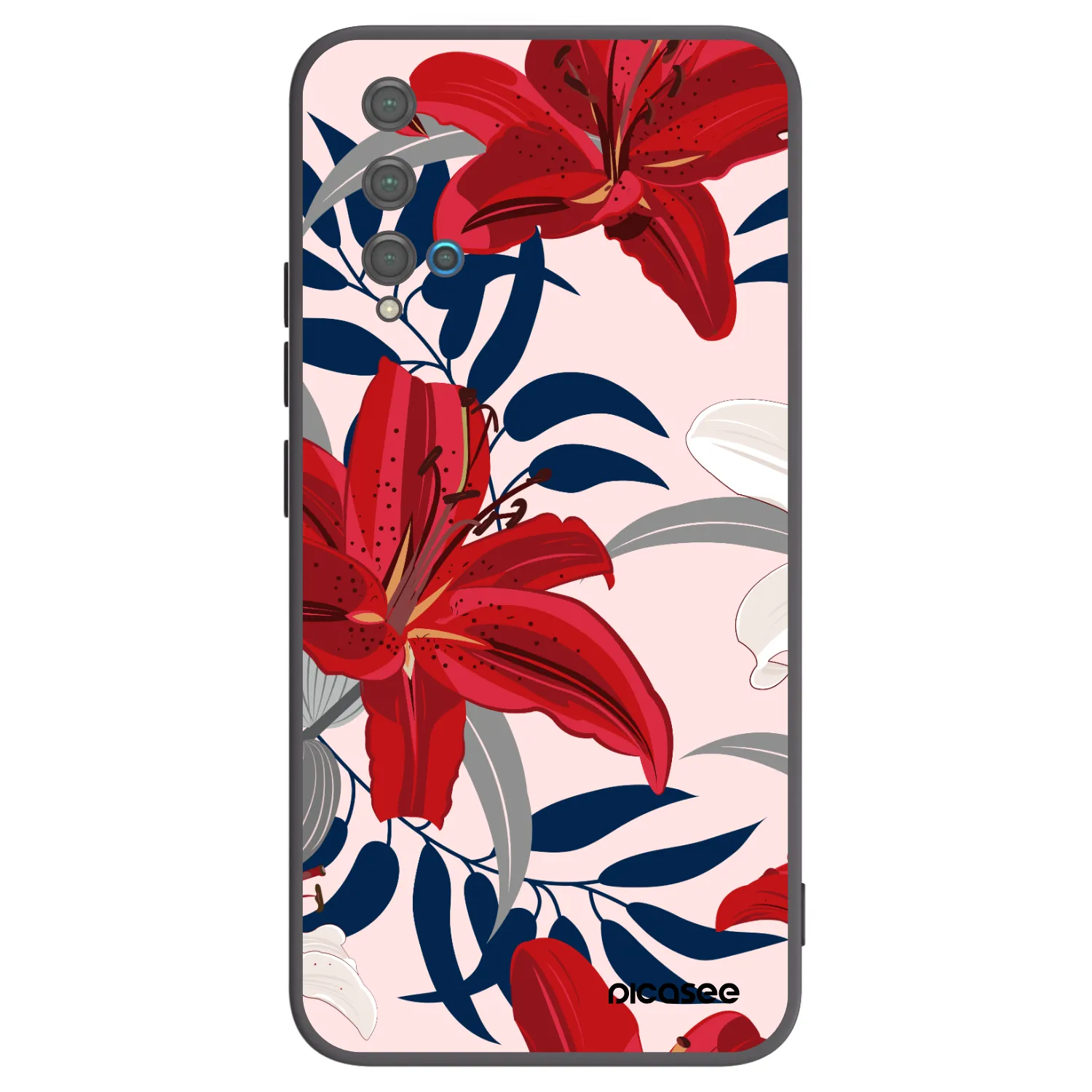 Picasee crna silikonska maskica za Huawei Nova 5T - Red Lily
