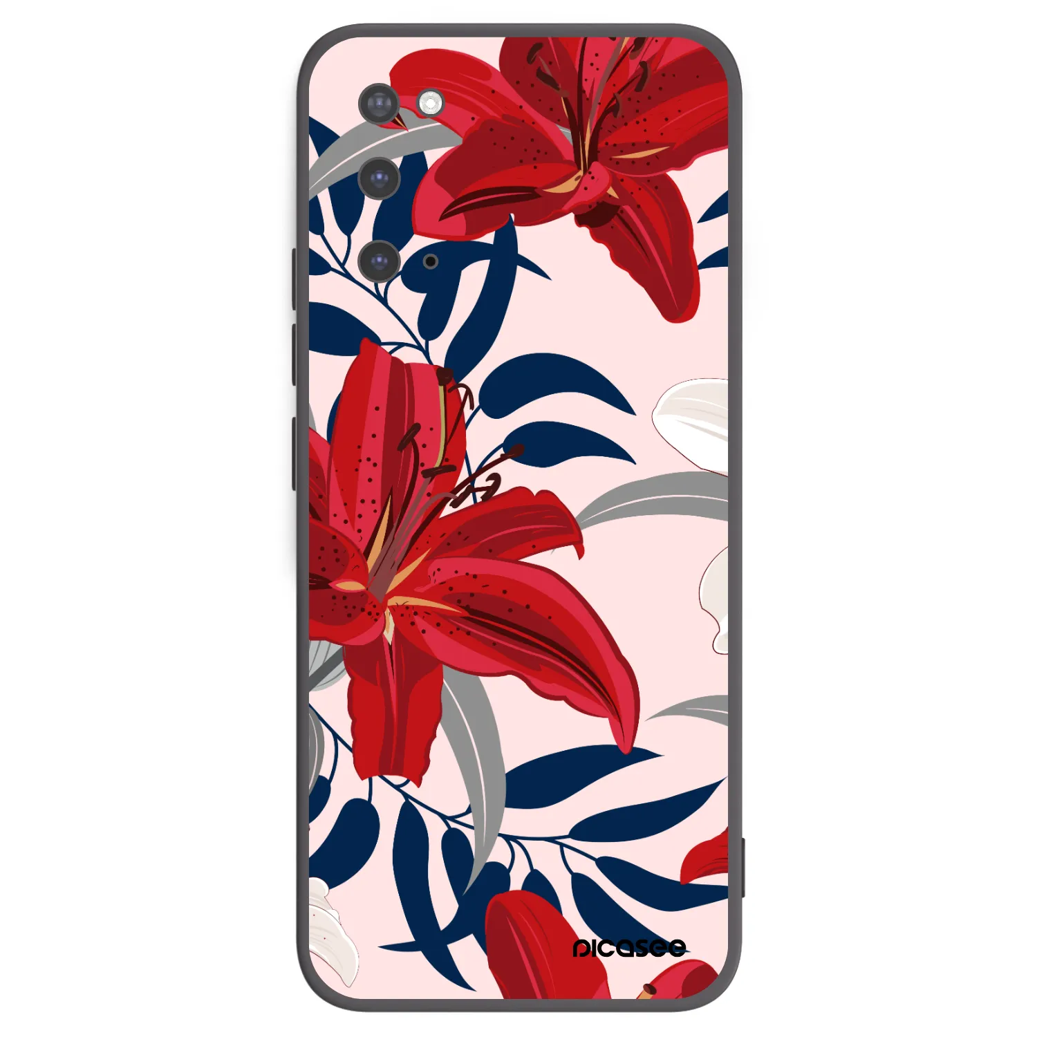 Picasee crna silikonska maskica za Samsung Galaxy S20 G980F - Red Lily
