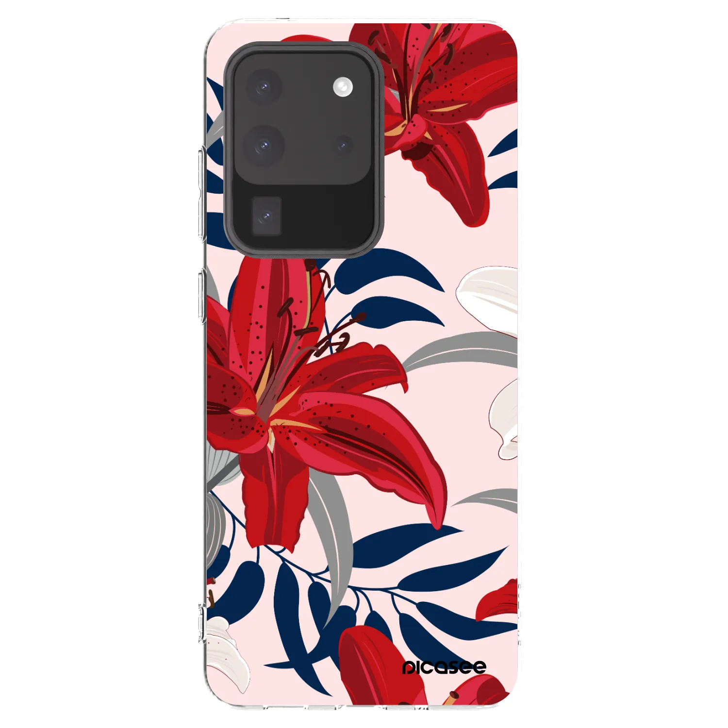 Picasee silikonska prozirna maskica za Samsung Galaxy S20 Ultra 5G G988F - Red Lily