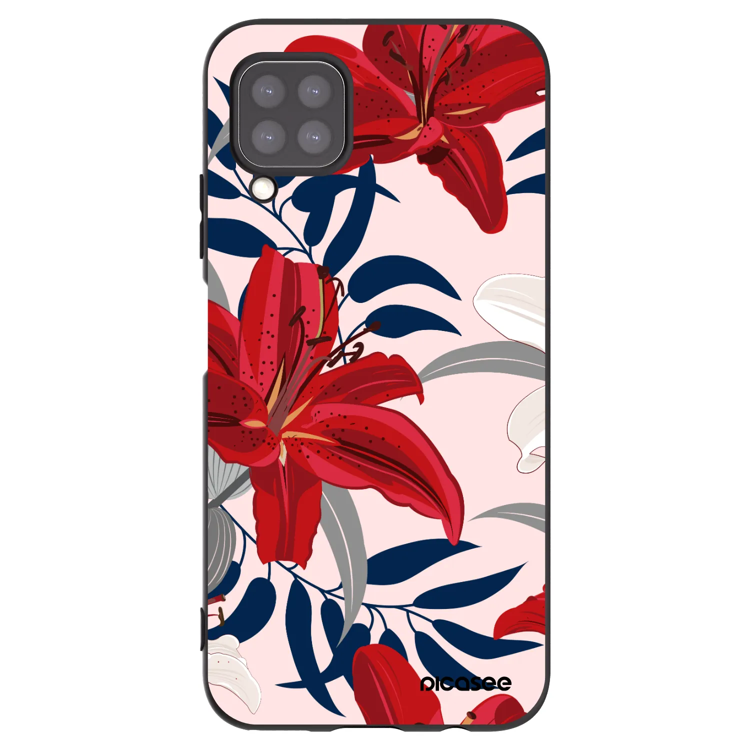 Picasee crna silikonska maskica za Huawei P40 Lite - Red Lily