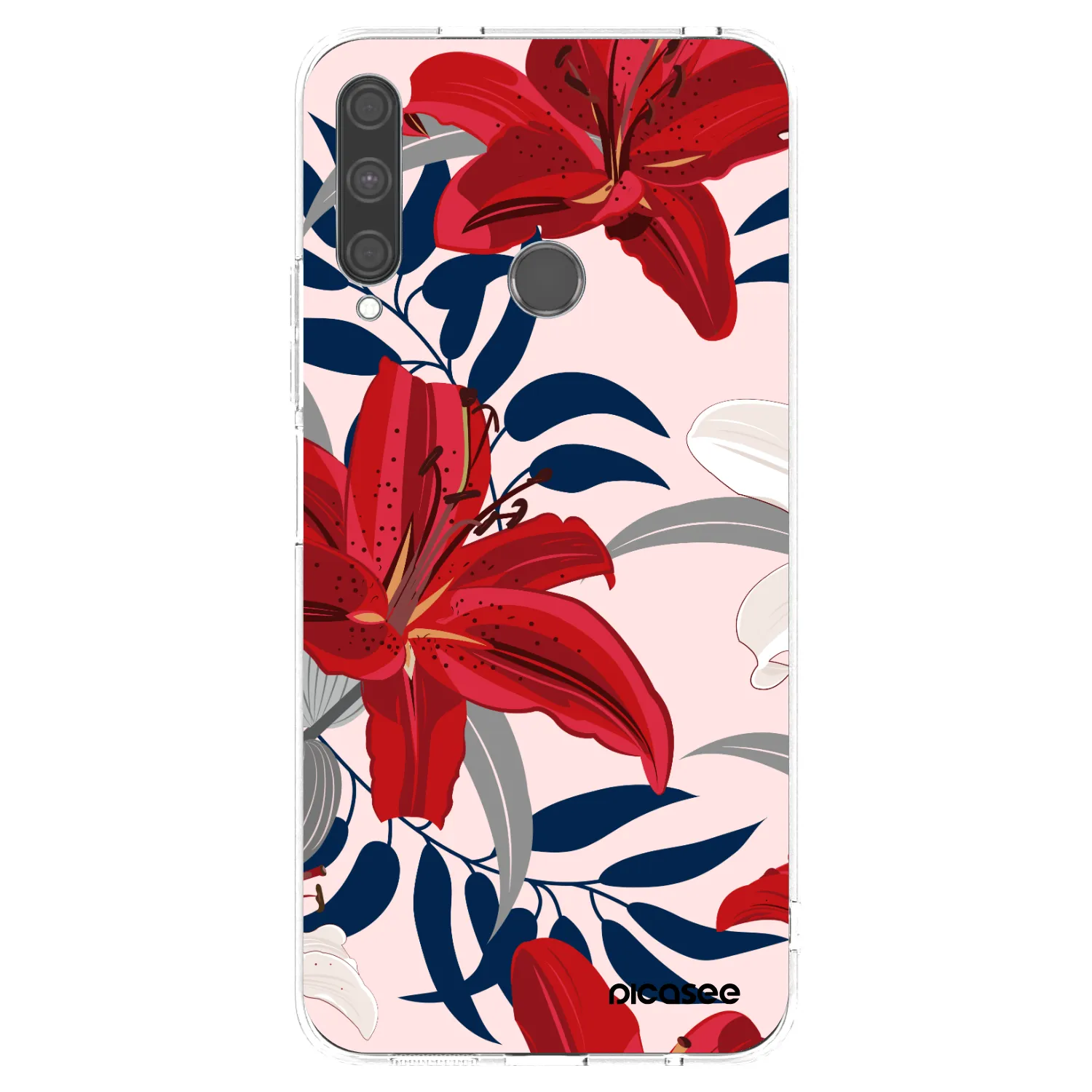 Picasee silikonska prozirna maskica za Huawei P40 Lite E - Red Lily