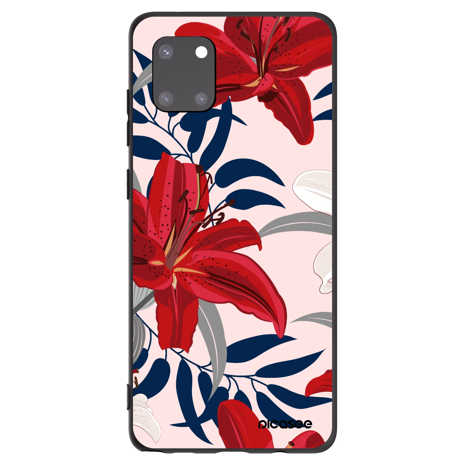 Picasee crna silikonska maskica za Samsung Galaxy Note 10 Lite N770F - Red Lily