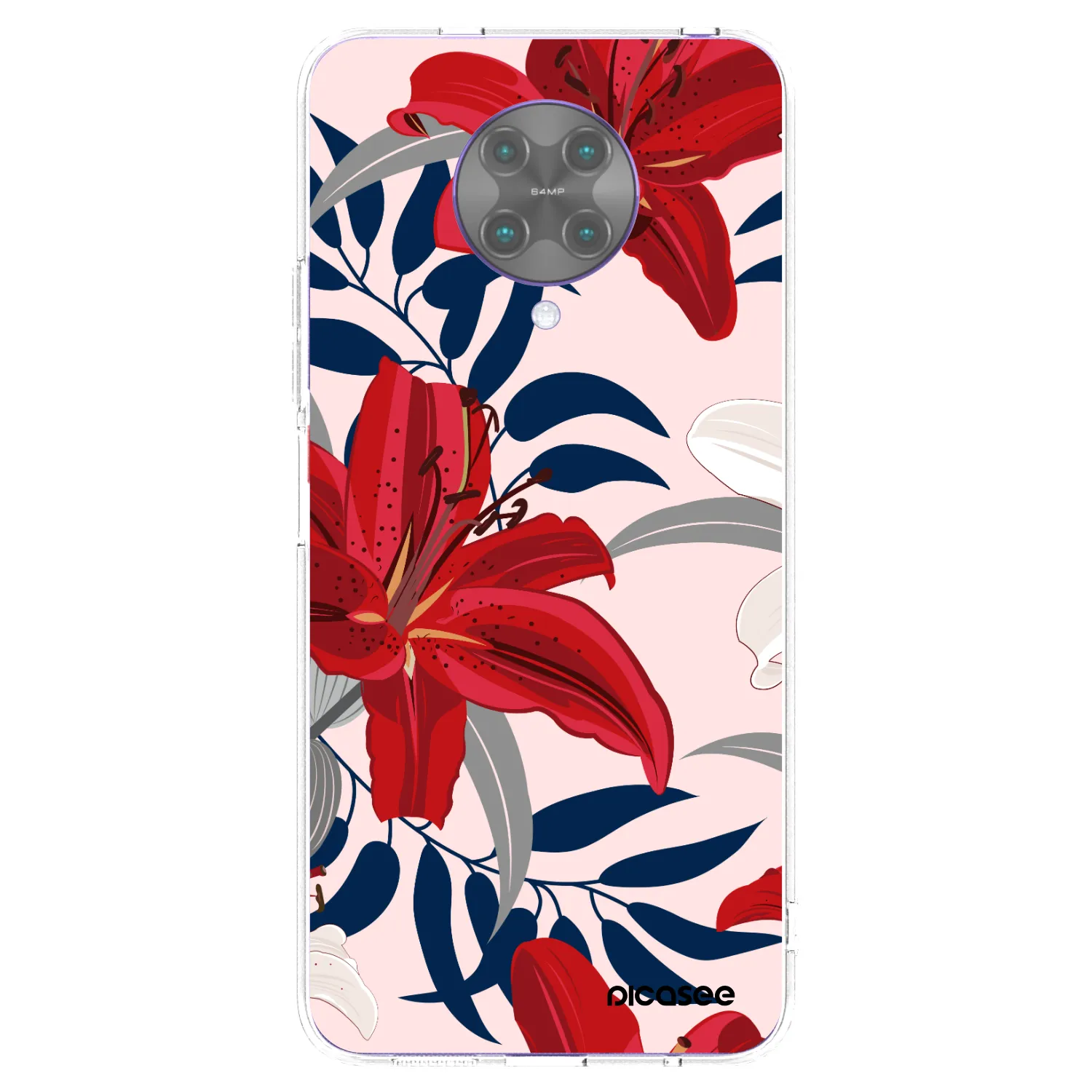 Picasee silikonska prozirna maskica za Xiaomi Poco F2 Pro - Red Lily