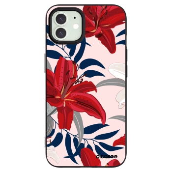 Picasee crna silikonska maskica za Apple iPhone 12 - Red Lily