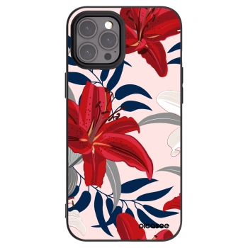 Picasee crna silikonska maskica za Apple iPhone 12 Pro Max - Red Lily