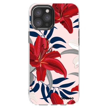 Picasee silikonska prozirna maskica za Apple iPhone 12 Pro Max - Red Lily