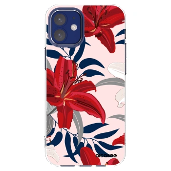 Picasee silikonska prozirna maskica za Apple iPhone 12 mini - Red Lily