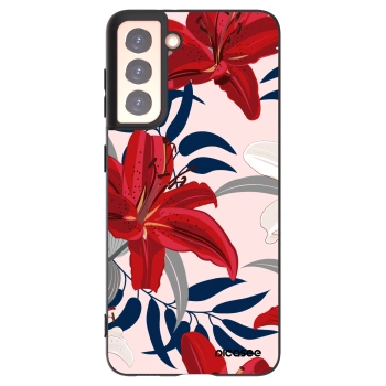 Picasee crna silikonska maskica za Samsung Galaxy S21 5G G991B - Red Lily