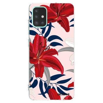 Picasee silikonska prozirna maskica za Samsung Galaxy M31s - Red Lily